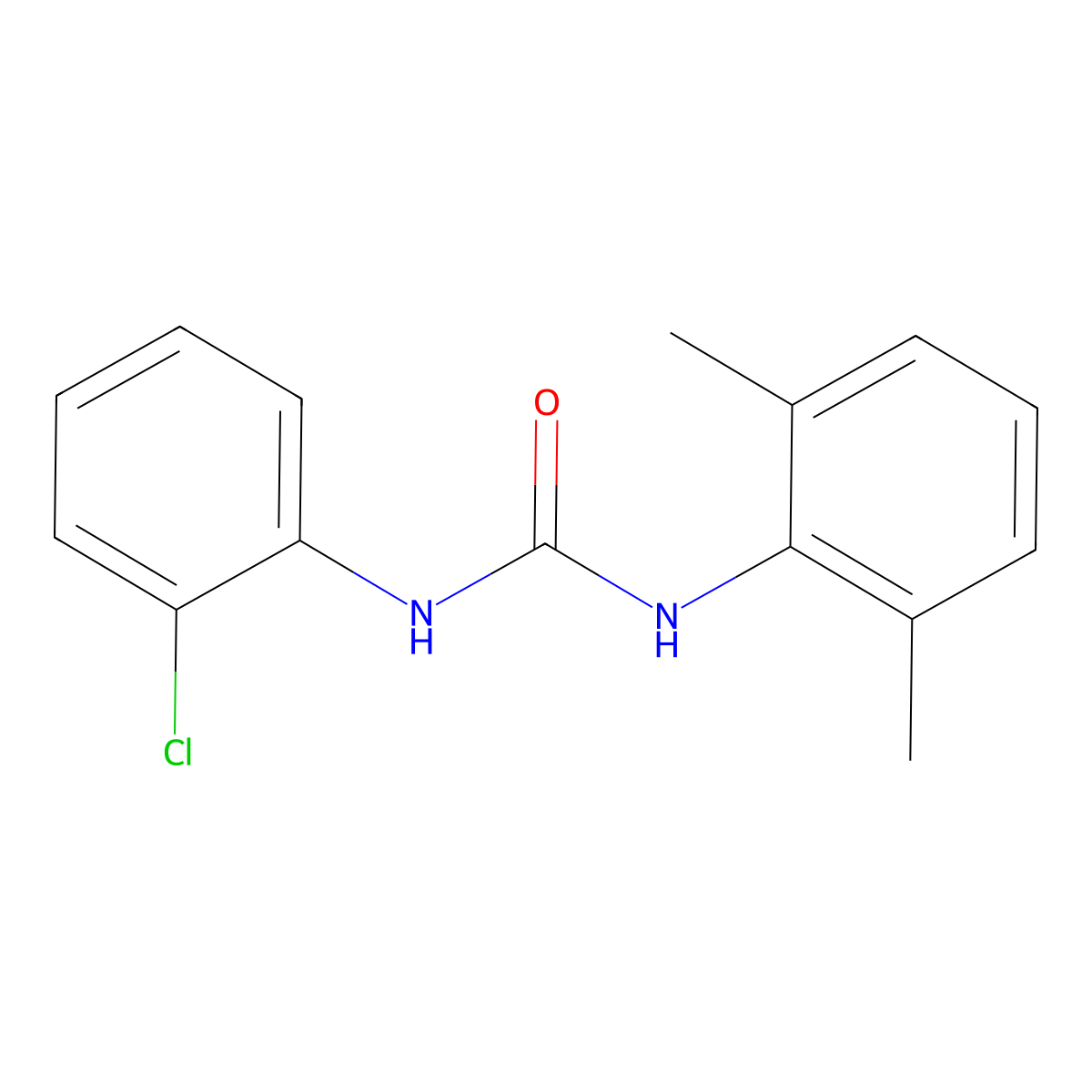 1-(2-Chlorophenyl)-3-(2,6-xylyl)urea molecular structure, CAS 107676-69-7