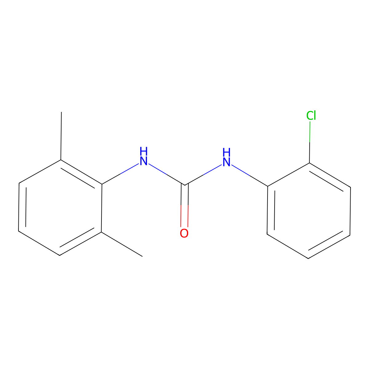 1-(2-Chlorophenyl)-3-(2,6-xylyl)urea molecular structure, CAS 107676-69-7