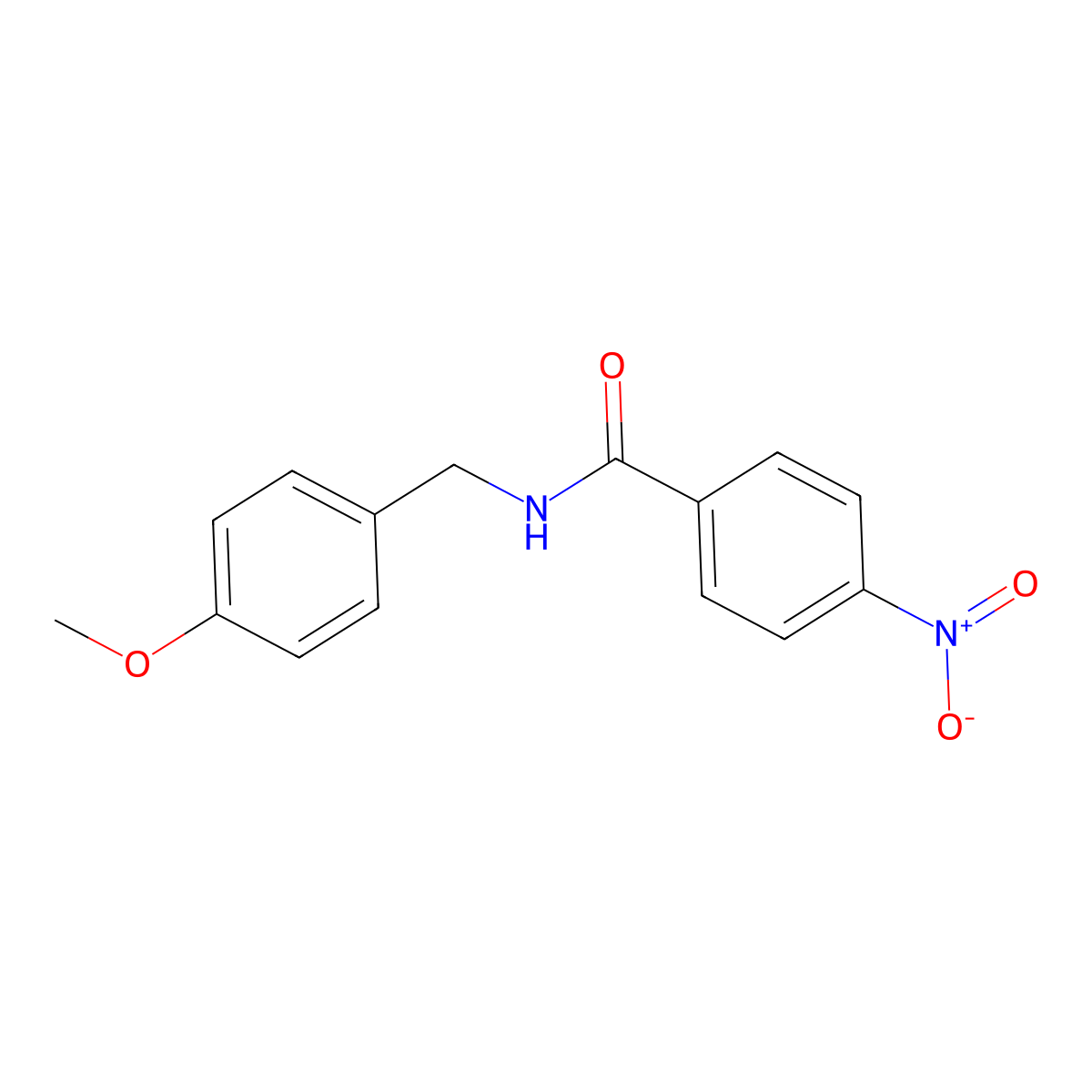 N-(4-methoxybenzyl)-4-nitrobenzamide molecular structure, CAS 107680-88-6