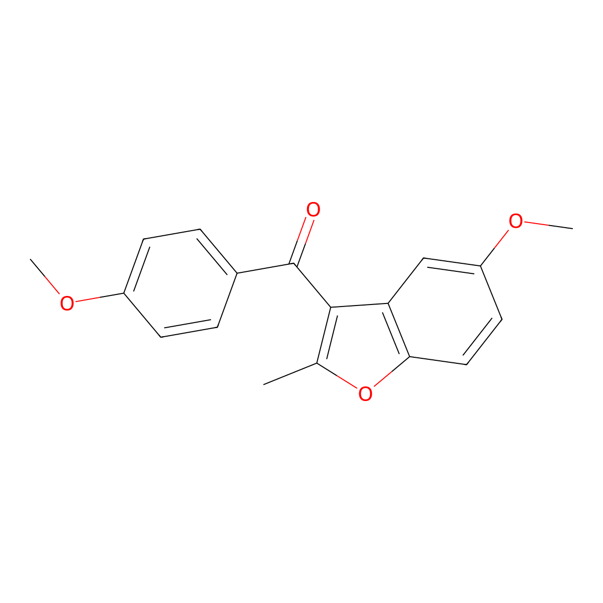(5-Methoxy-2-methyl-1-benzofuran-3-yl)-(4-methoxyphenyl)methanone molecular structure, CAS 107683-59-0