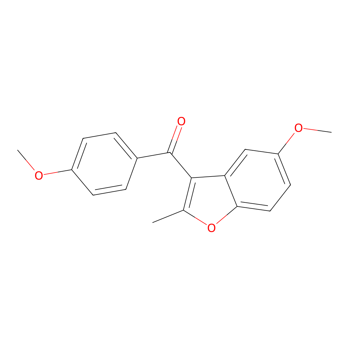 (5-Methoxy-2-methyl-1-benzofuran-3-yl)-(4-methoxyphenyl)methanone molecular structure, CAS 107683-59-0