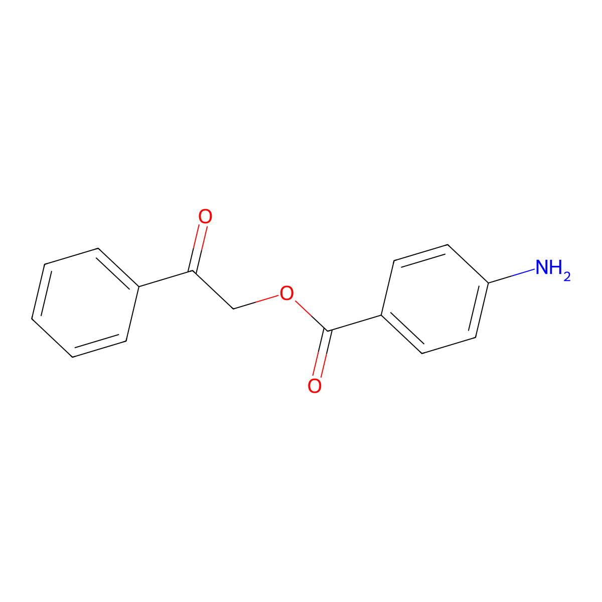 2-Oxo-2-phenylethyl 4-aminobenzoate molecular structure, CAS 107692-58-0