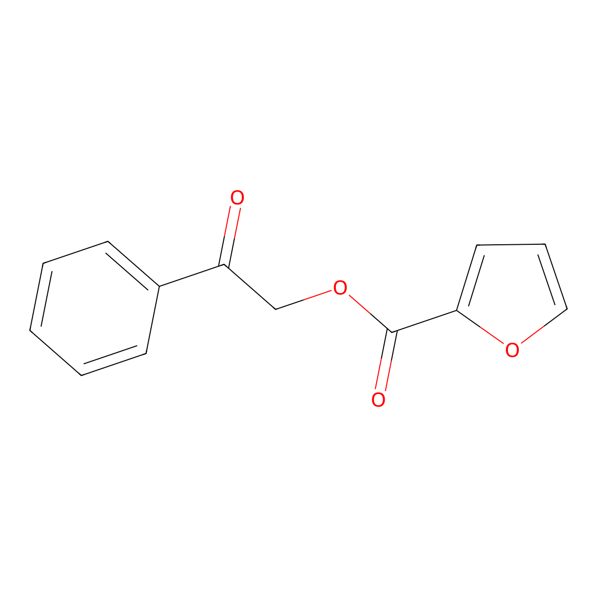 Furan-2-carboxylic acid 2-oxo-2-phenyl-ethyl ester molecular structure, CAS 107692-59-1