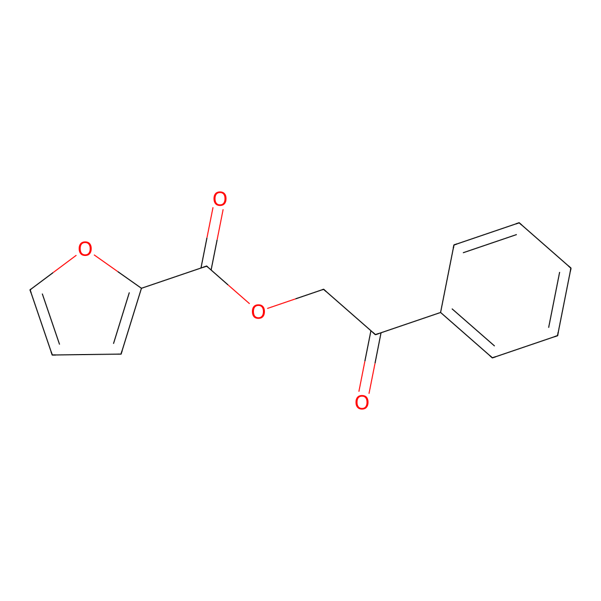 Furan-2-carboxylic acid 2-oxo-2-phenyl-ethyl ester molecular structure, CAS 107692-59-1