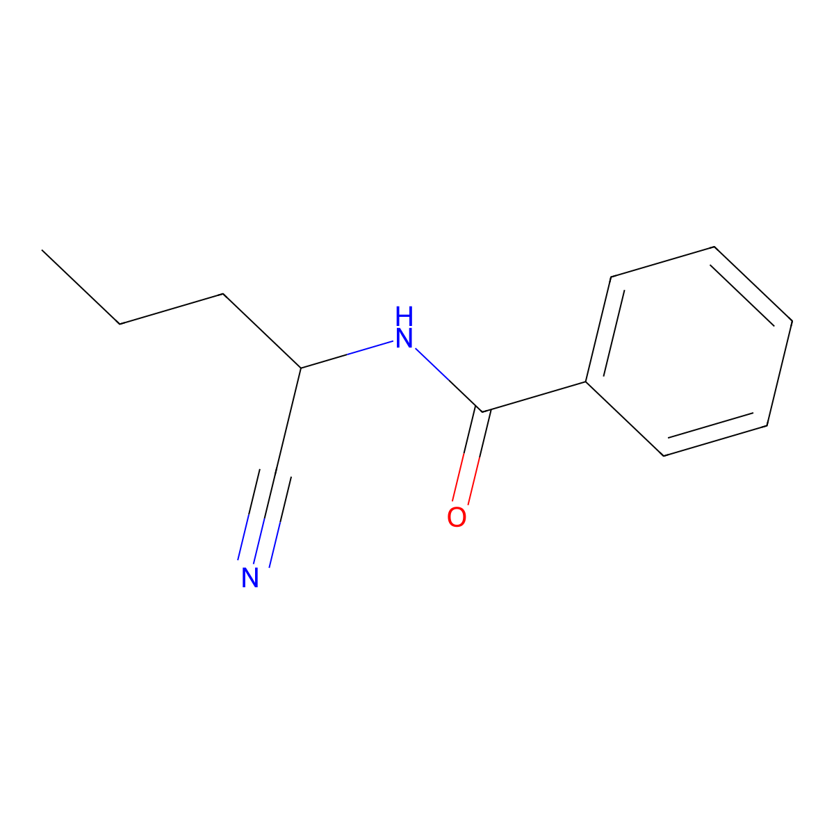 N-(1-cyanobutyl)benzamide molecular structure, CAS 107694-53-1