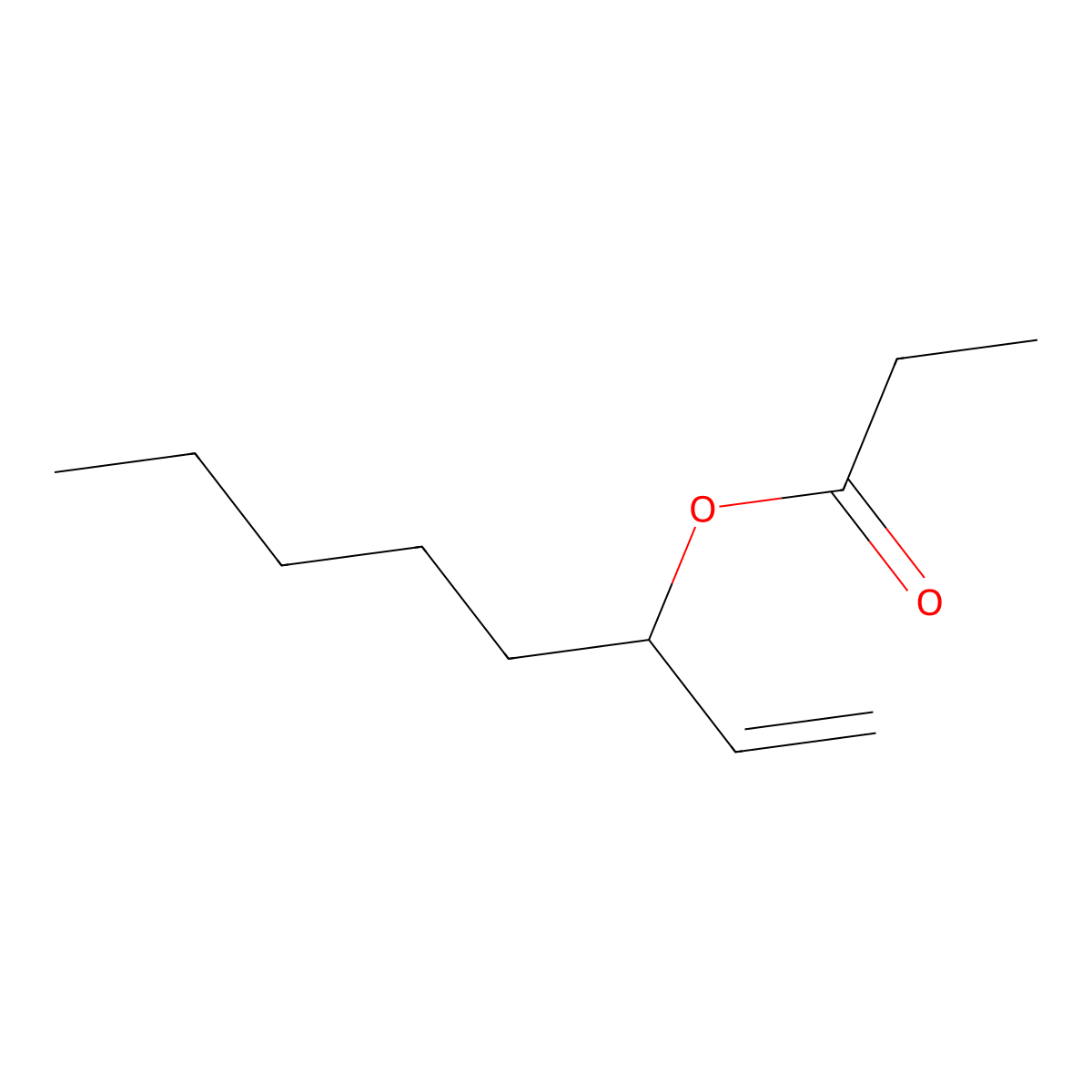 1-Octen-3-YL propionate molecular structure, CAS 107697-91-6