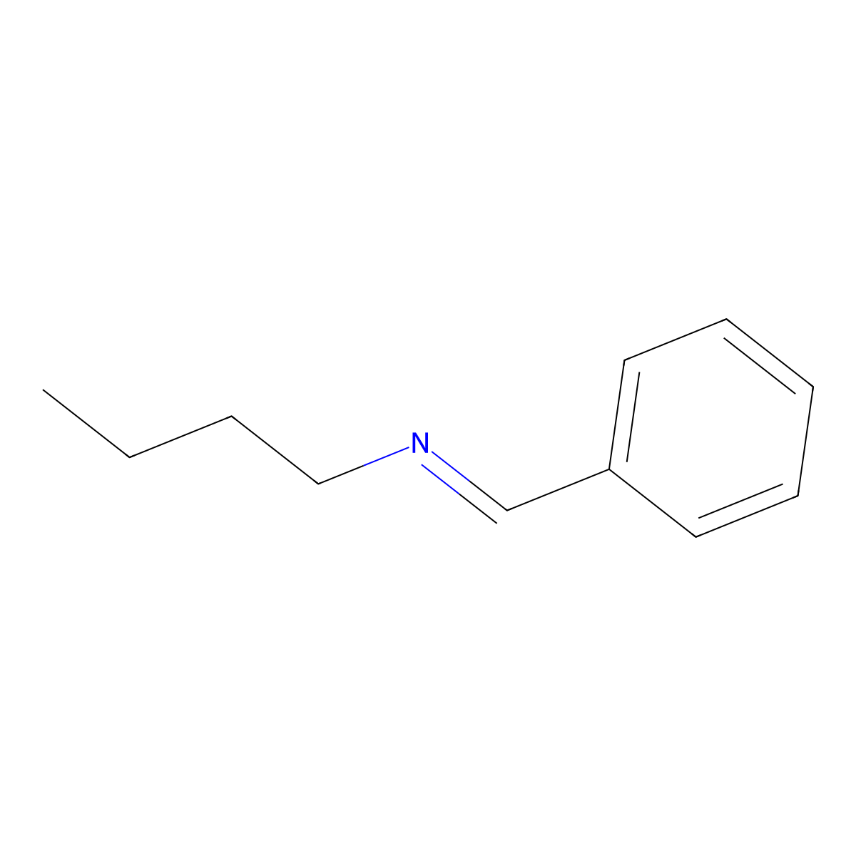 Butylamine, N-benzylidene- molecular structure, CAS 1077-18-5