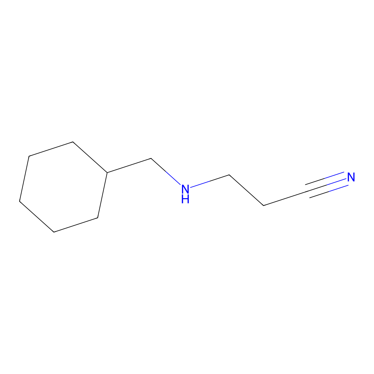 3-(Cyclohexylmethylamino)propanenitrile molecular structure, CAS 1077-19-6