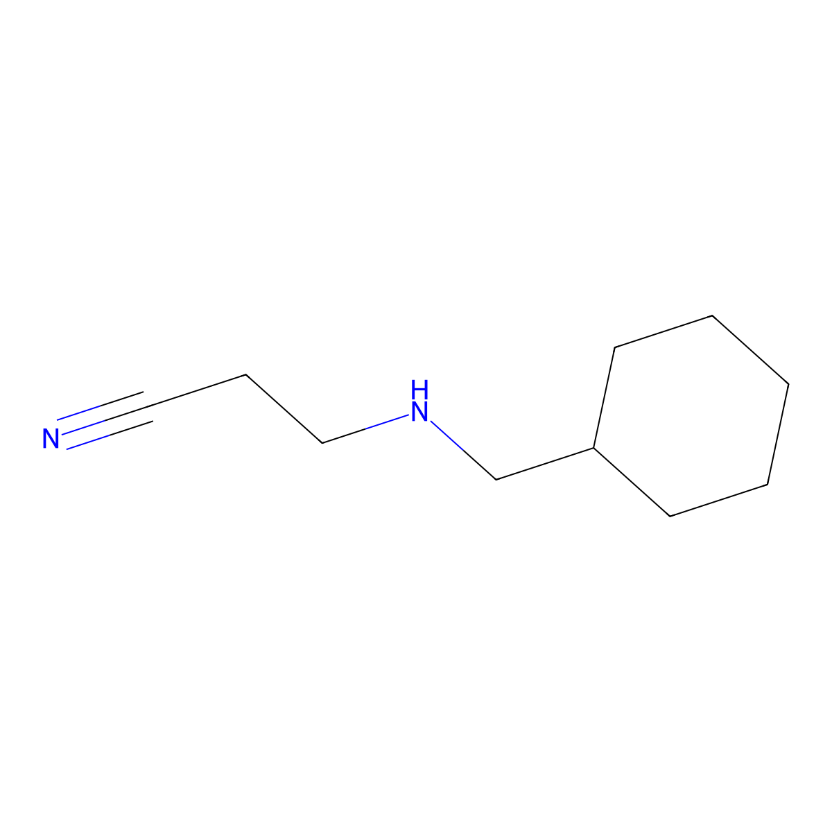 3-(Cyclohexylmethylamino)propanenitrile molecular structure, CAS 1077-19-6