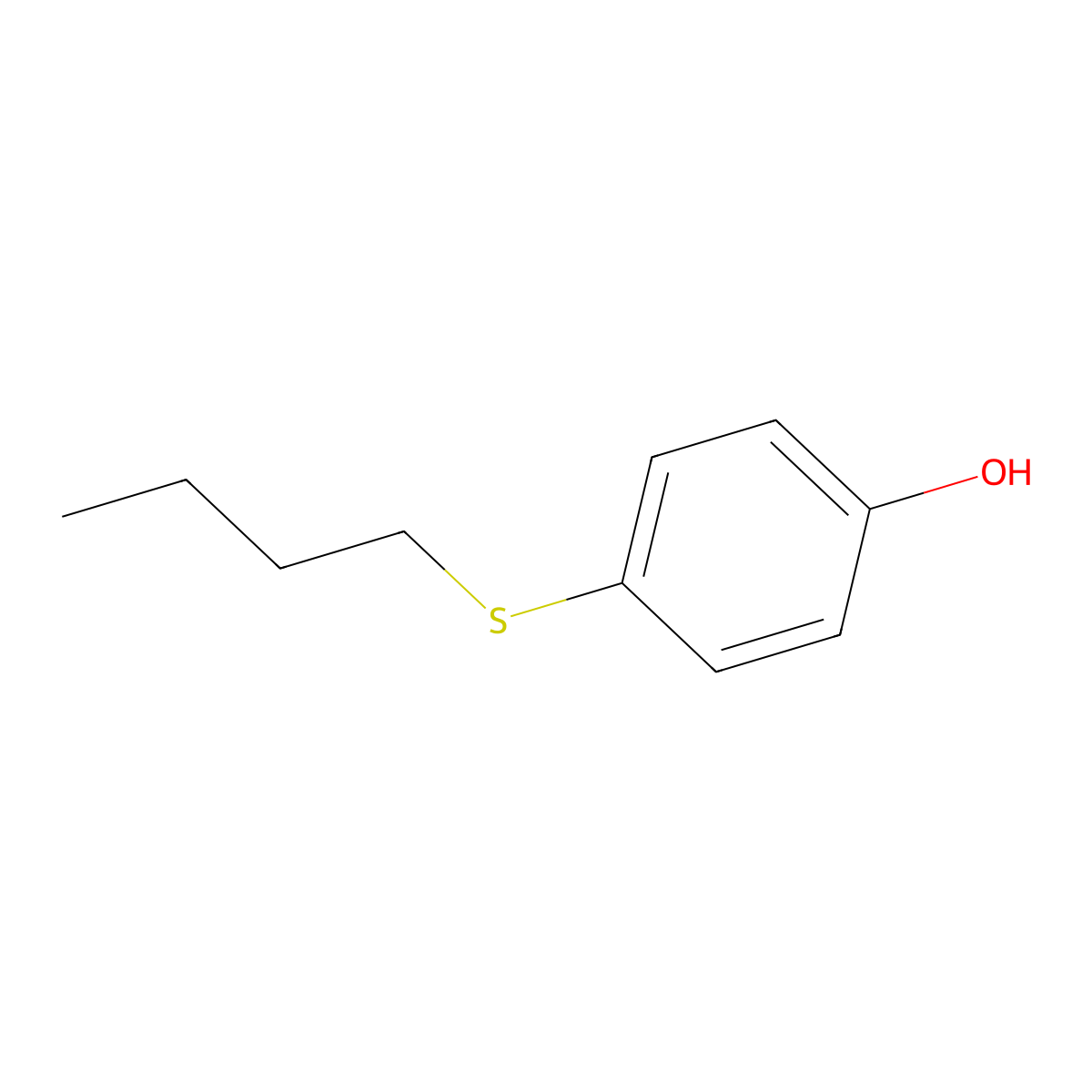 4-(Butylsulfanyl)phenol molecular structure, CAS 1077-25-4