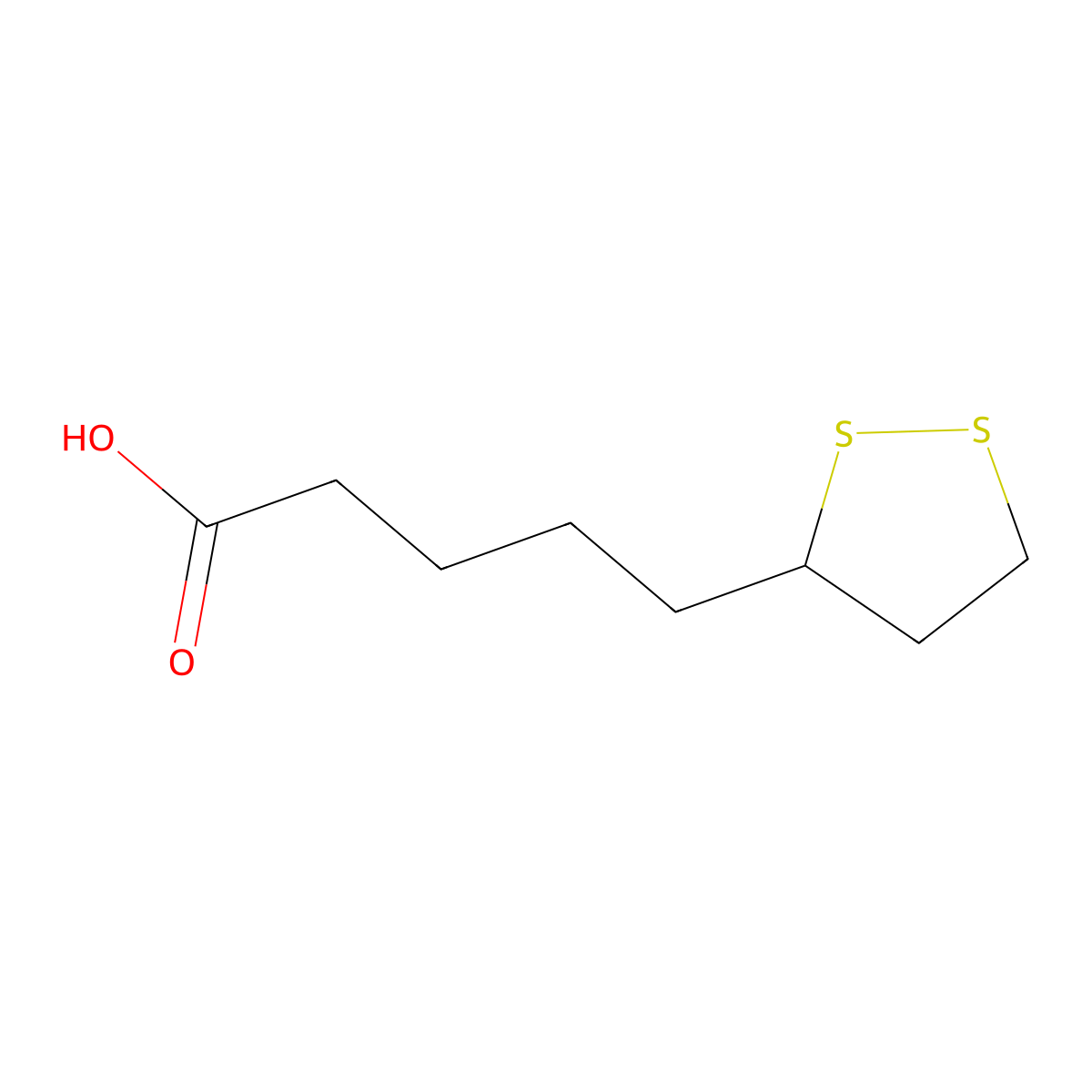 alpha Lipoic acid molecular structure, CAS 1077-28-7