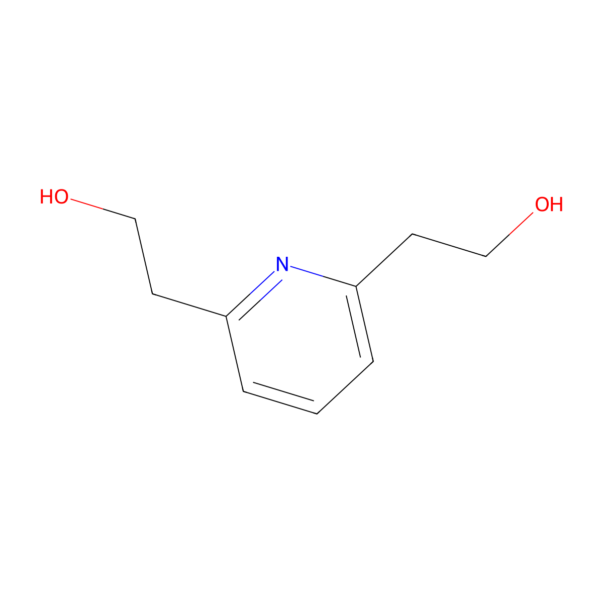 Pyridine-2,6-diethanol molecular structure, CAS 1077-36-7