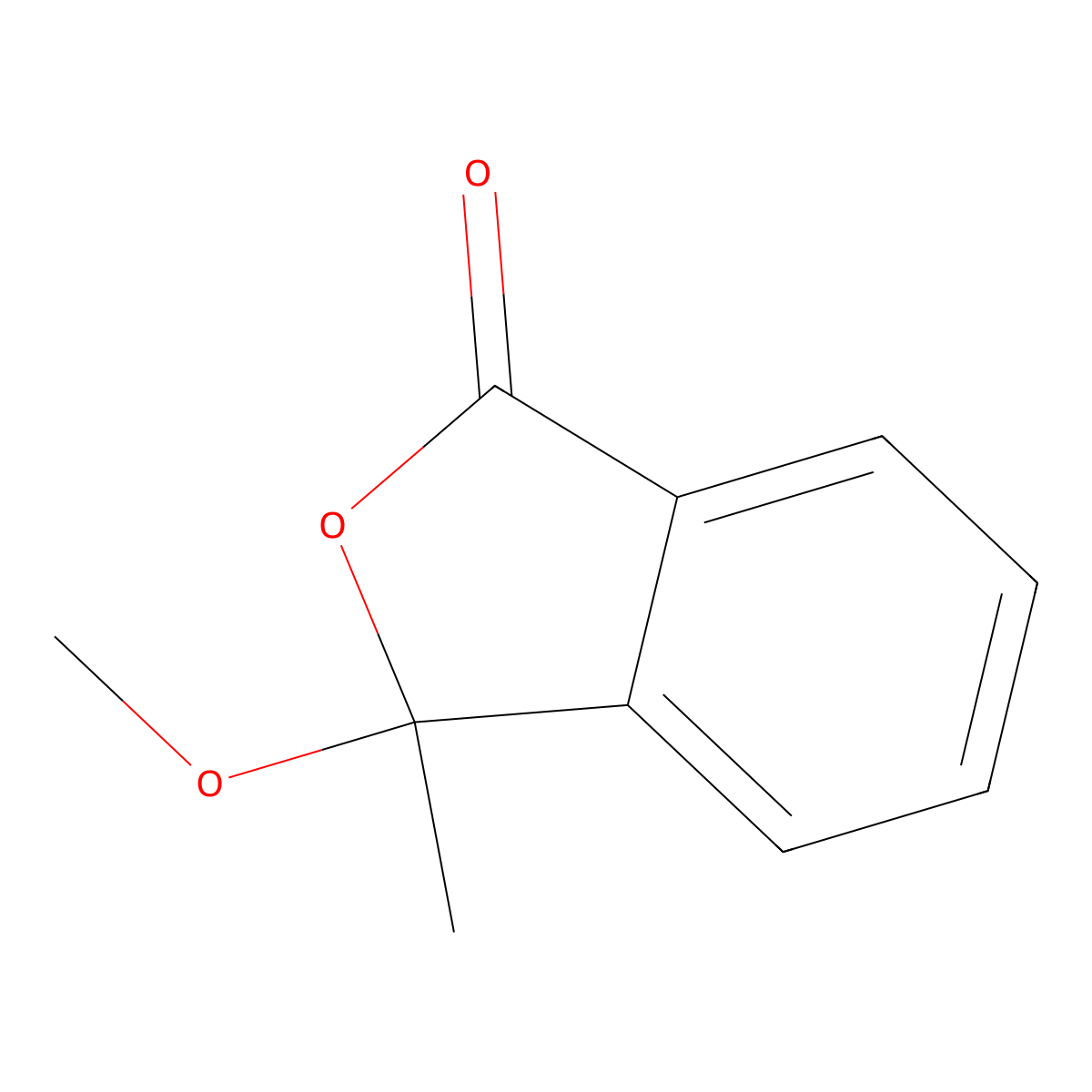 3-Methoxy-3-methyl-1(3H)-isobenzofuranone molecular structure, CAS 1077-59-4