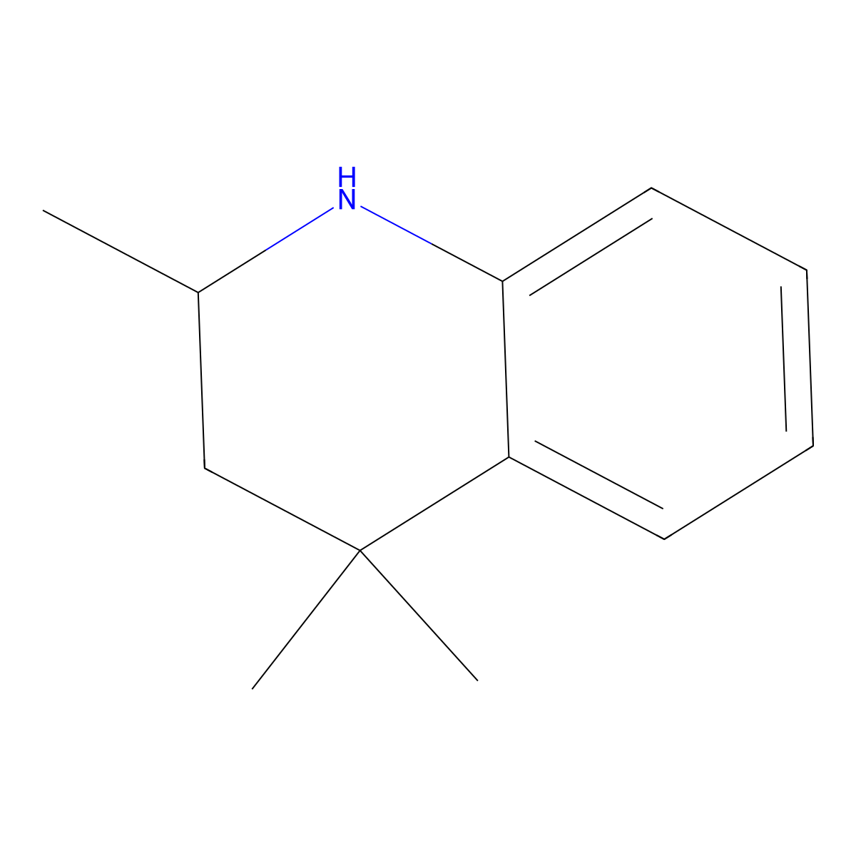 2,4,4-Trimethyl-1,2,3,4-tetrahydroquinoline molecular structure, CAS 1077-60-7