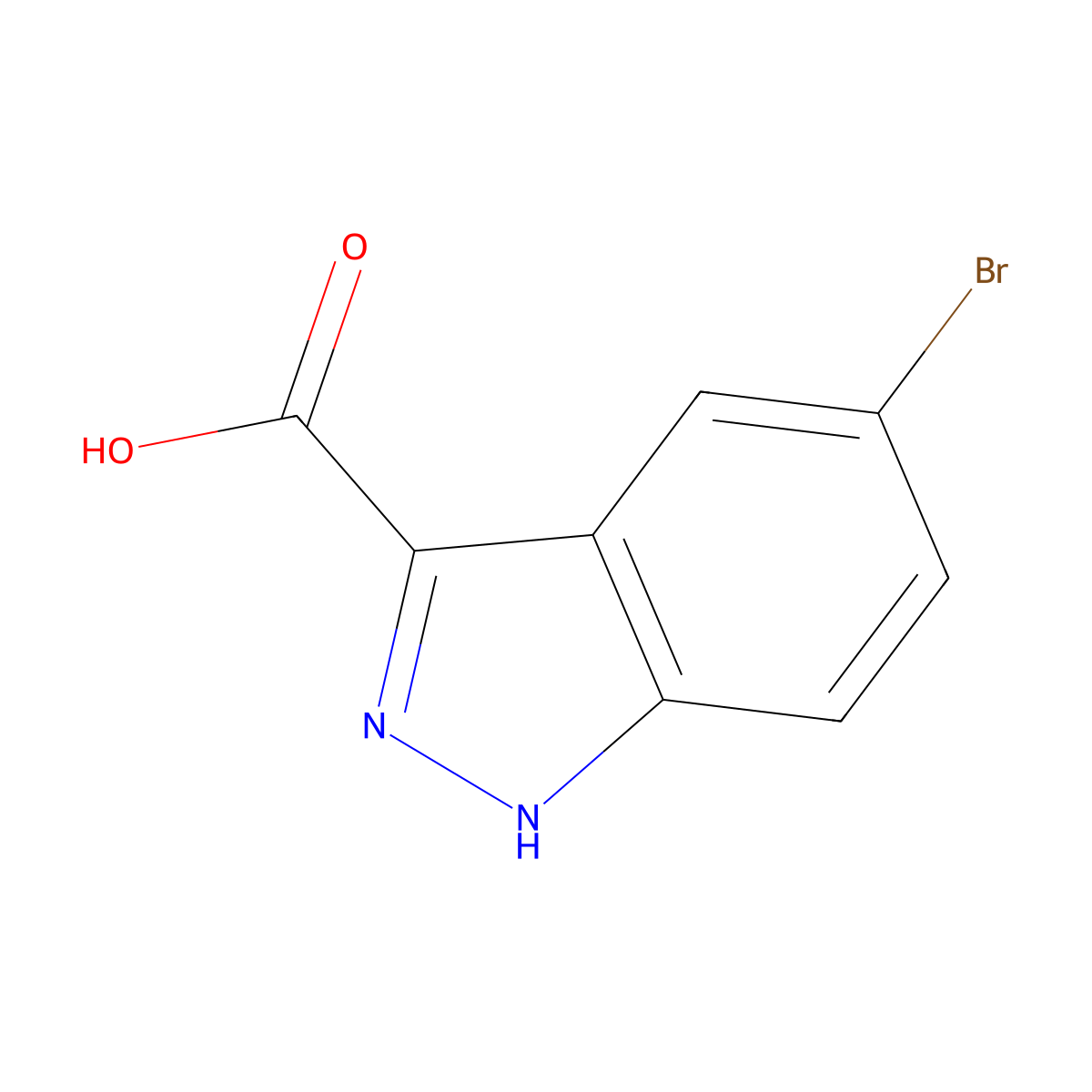 5-bromo-1H-indazole-3-carboxylic Acid molecular structure, CAS 1077-94-7