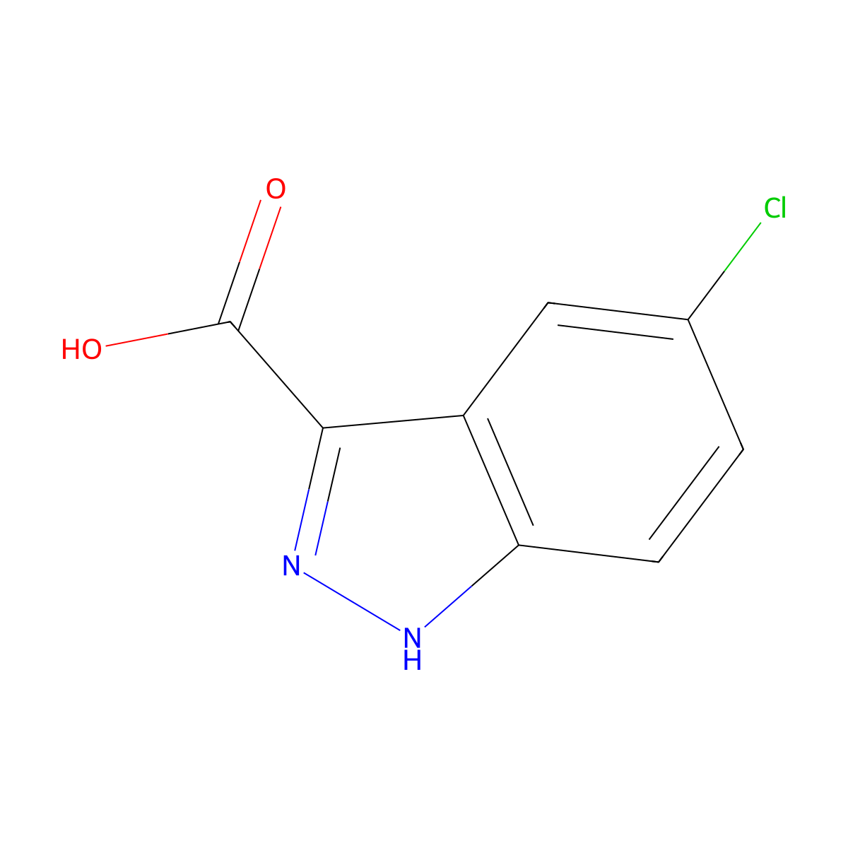 5-chloro-1H-indazole-3-carboxylic acid molecular structure, CAS 1077-95-8