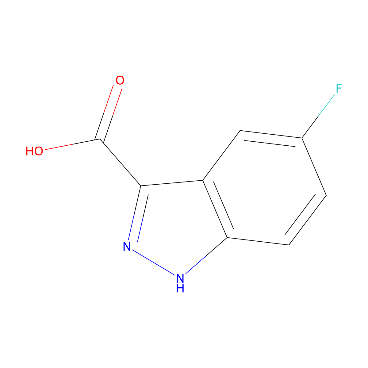 5-fluoro-1H-indazole-3-carboxylic acid molecular structure, CAS 1077-96-9