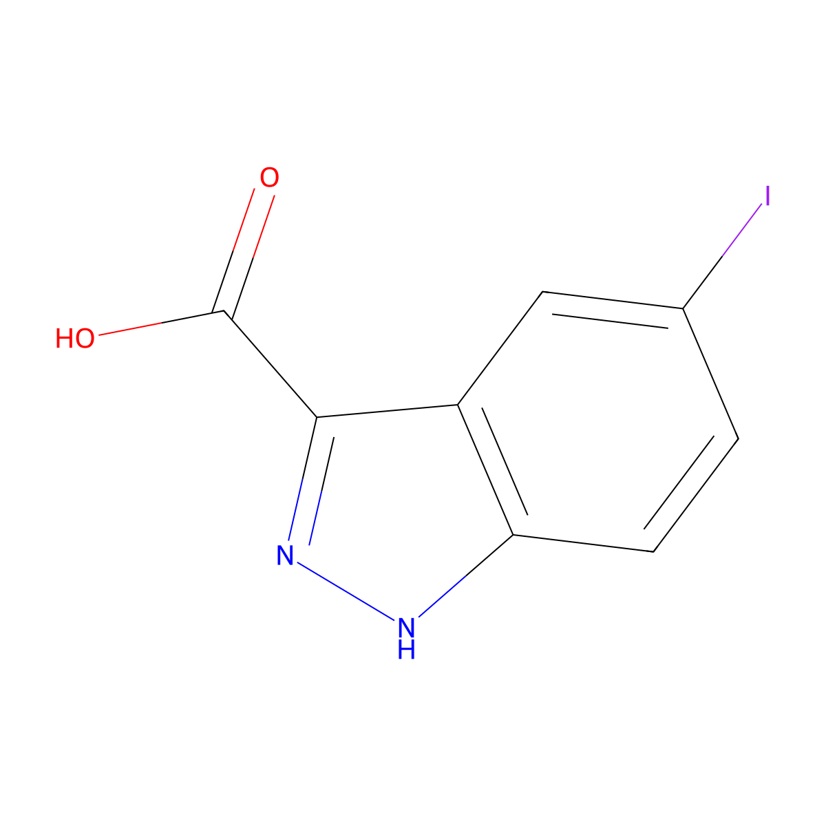 5-iodo-1H-indazole-3-carboxylic acid molecular structure, CAS 1077-97-0