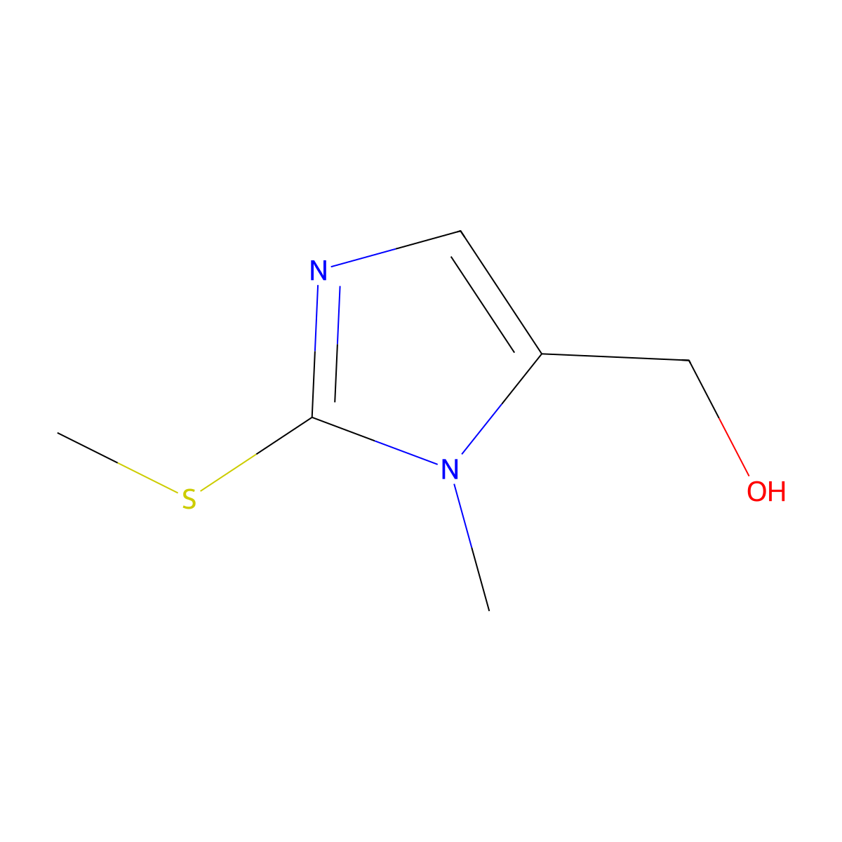 1H-imidazole-5-methanol, 1-methyl-2-(methylthio)- molecular structure, CAS 107718-01-4