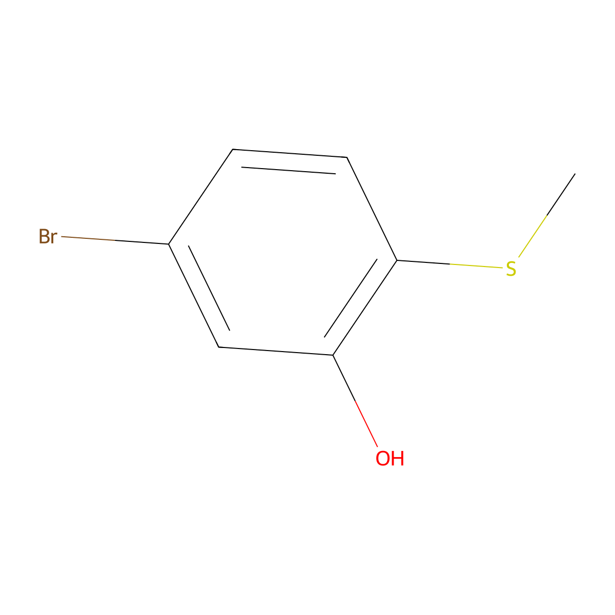 5-Bromo-2-(methylthio)phenol molecular structure, CAS 107724-65-2