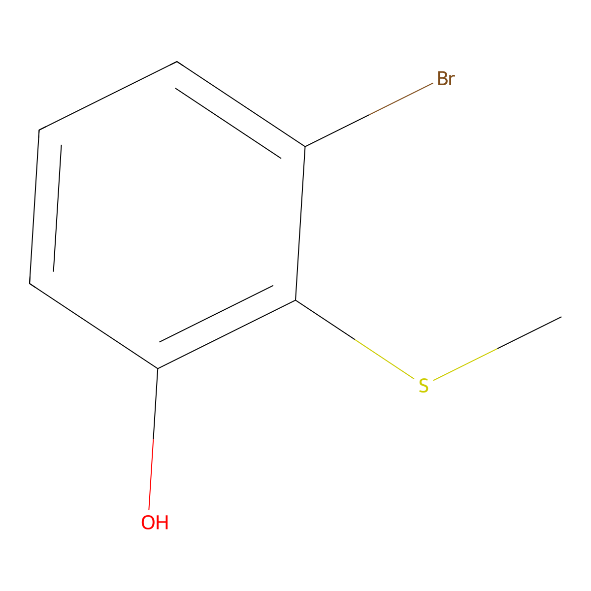 3-Bromo-2-(methylthio)phenol molecular structure, CAS 107724-66-3
