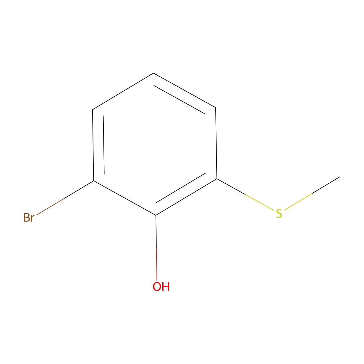 2-Bromo-6-(methylthio)phenol molecular structure, CAS 107724-67-4