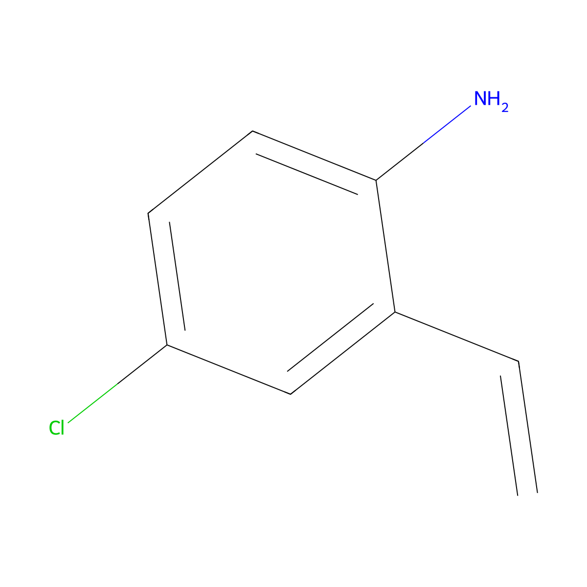 4-Chloro-2-ethenylaniline molecular structure, CAS 107734-17-8