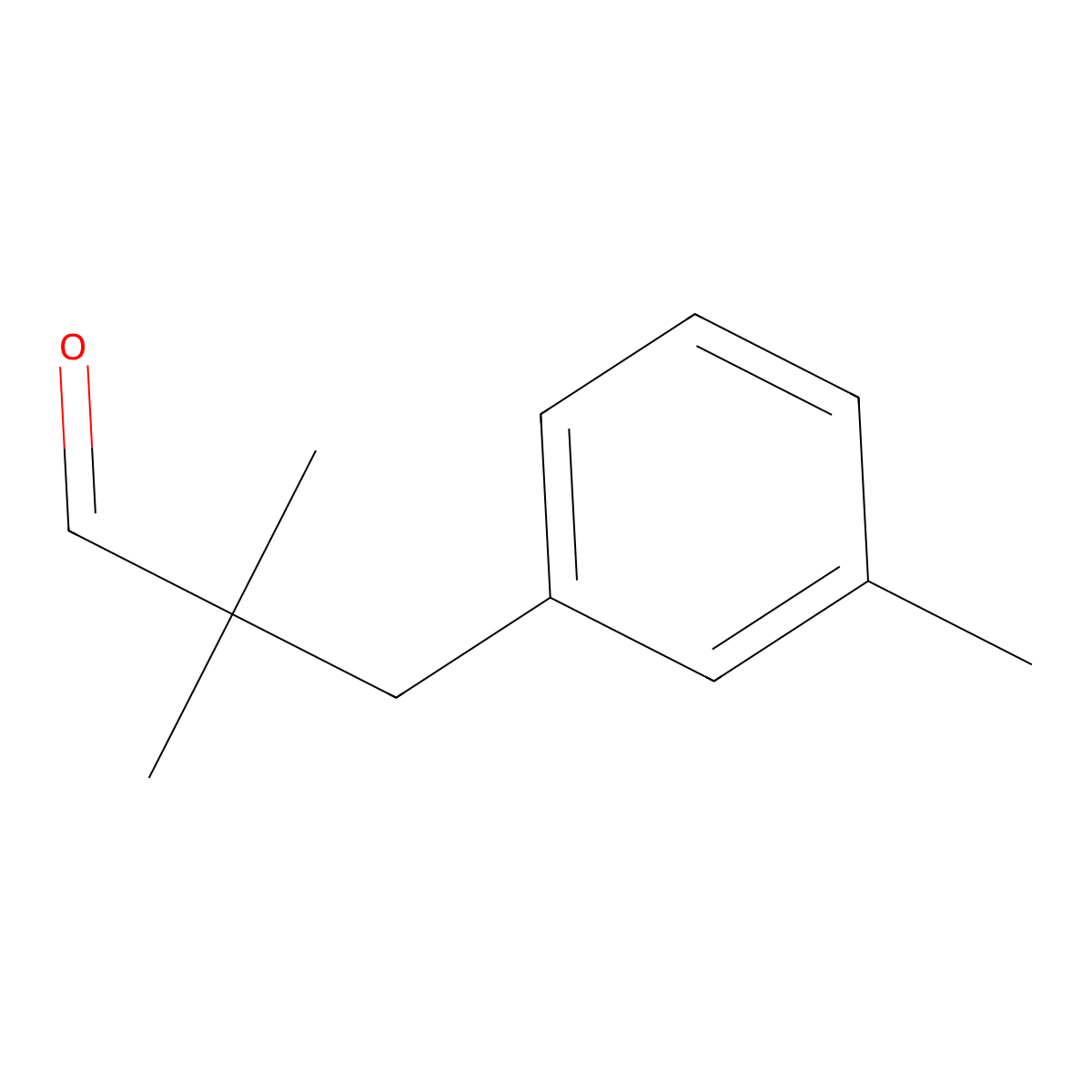 Benzenepropanal, alpha,alpha,3-trimethyl- molecular structure, CAS 107737-97-3