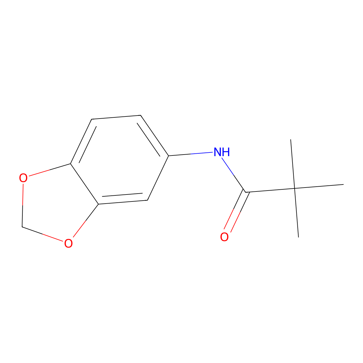N-(1,3-benzodioxol-5-yl)-2,2-dimethylpropanamide molecular structure, CAS 107738-29-4