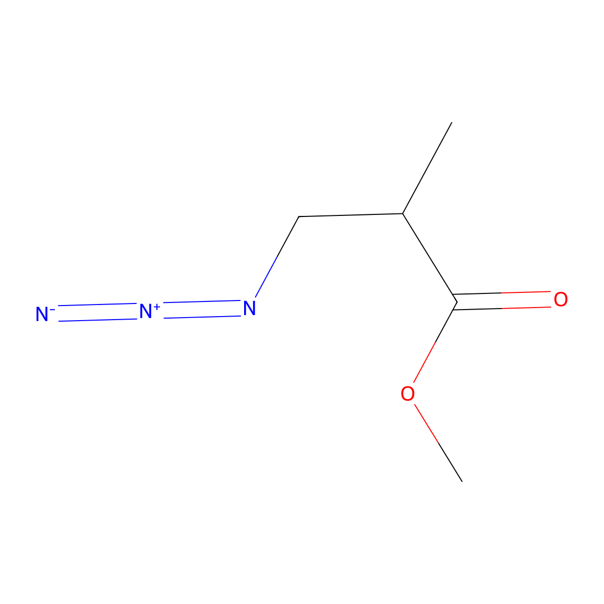 (S)-3-Azido-2-methylpropanoic acid, methyl ester molecular structure, CAS 107747-84-2