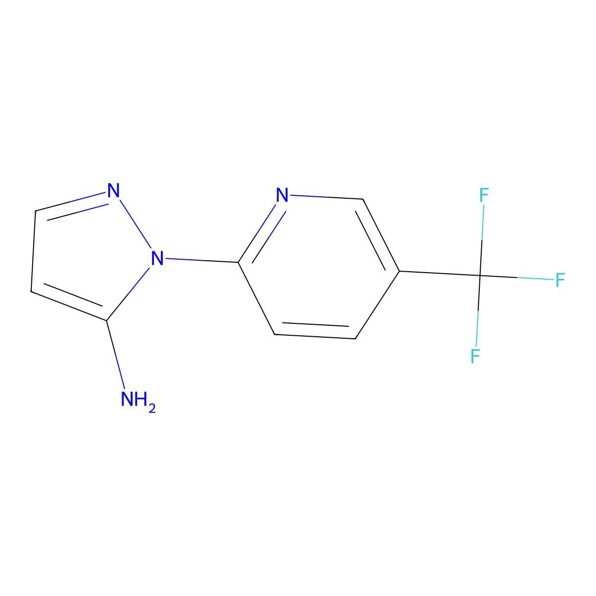 1-[5-(trifluoromethyl)pyridin-2-yl]-1H-pyrazol-5-amine molecular structure, CAS 107748-59-4