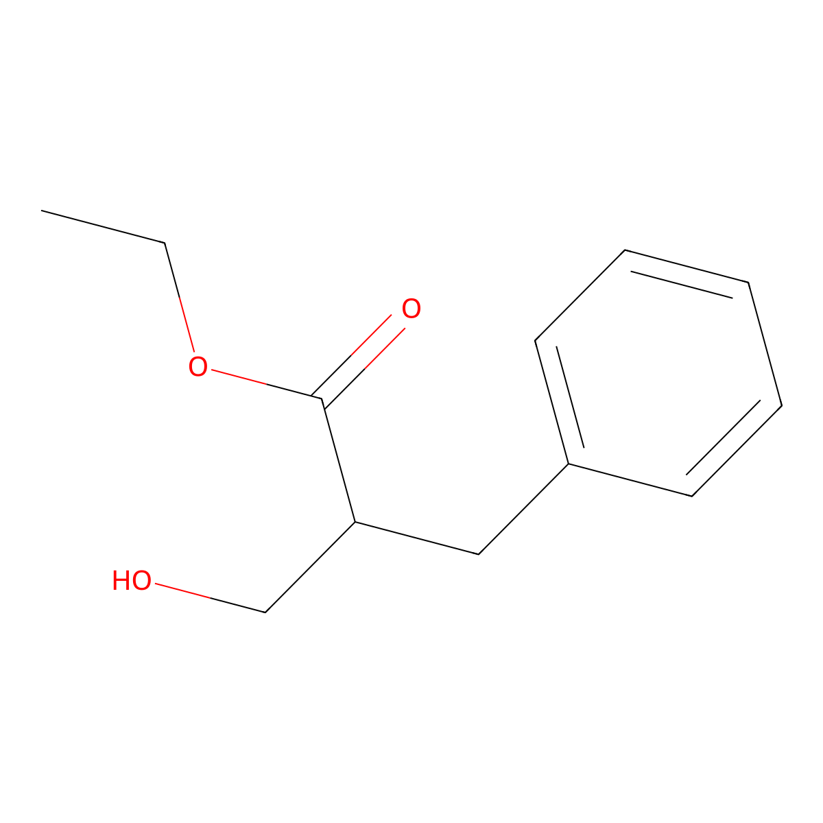 Ethyl 2-benzyl-3-hydroxypropanoate molecular structure, CAS 107749-65-5