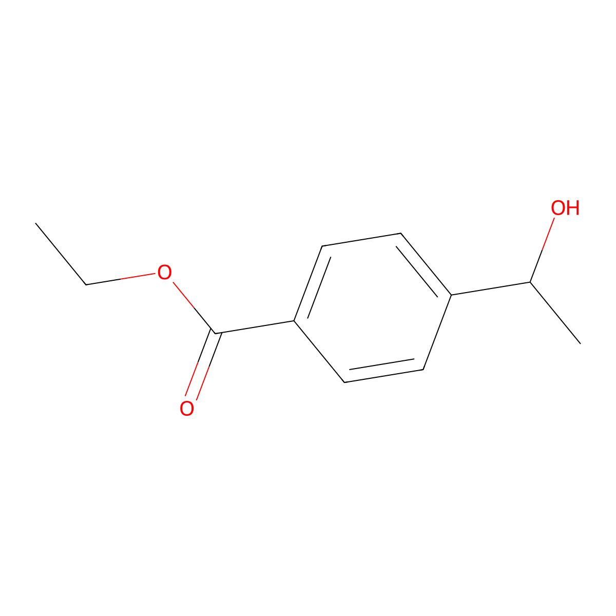 Ethyl 4-(1-hydroxyethyl)benzoate molecular structure, CAS 107751-31-5