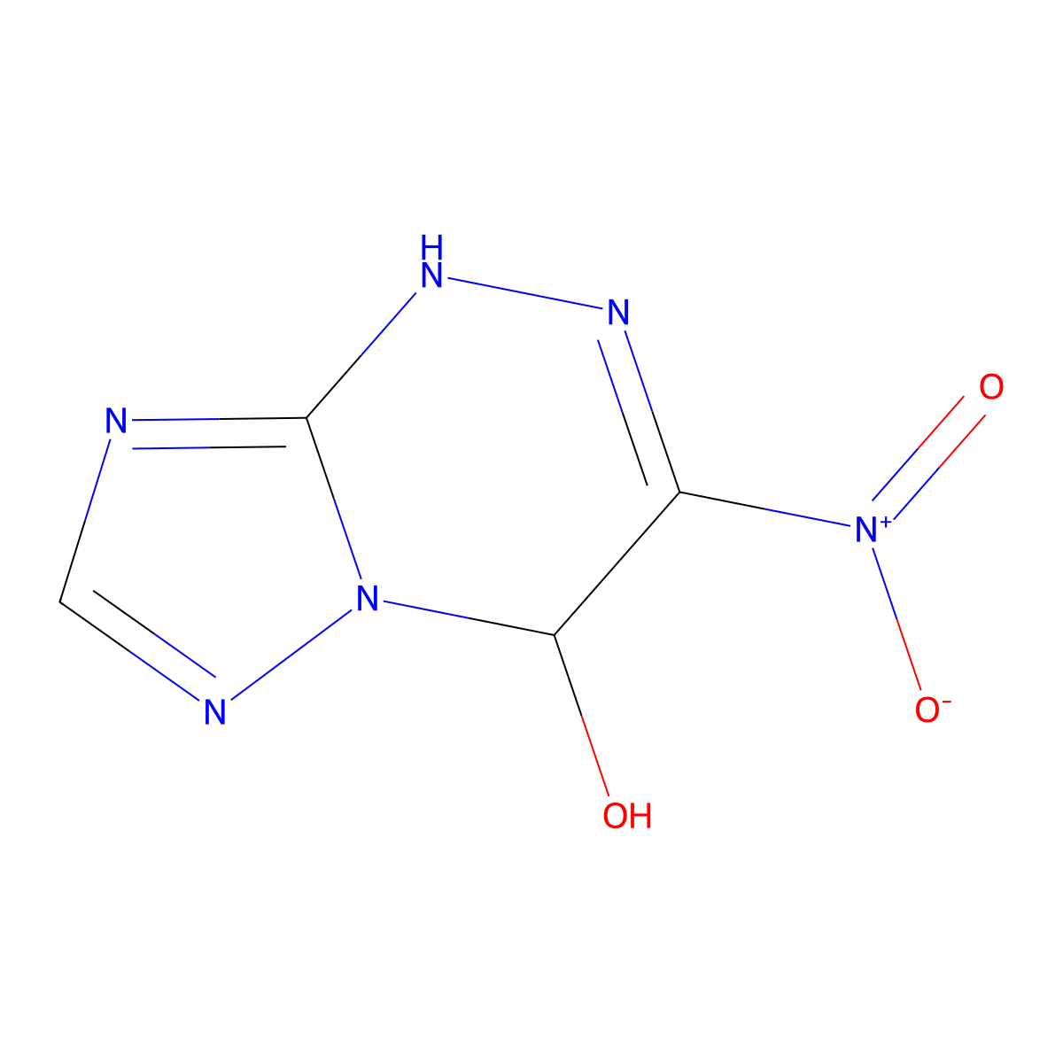 3-Nitro-1,4-dihydro-[1,2,4]triazolo[5,1-c][1,2,4]triazin-4-ol molecular structure, CAS 107753-06-0