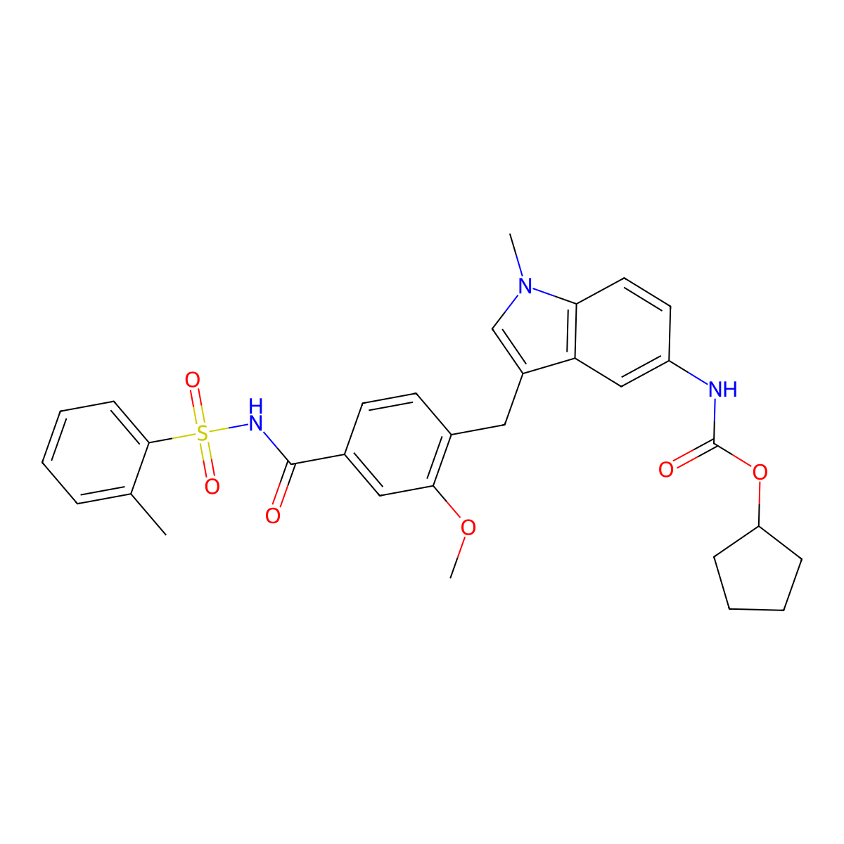 Zafirlukast molecular structure, CAS 107753-78-6