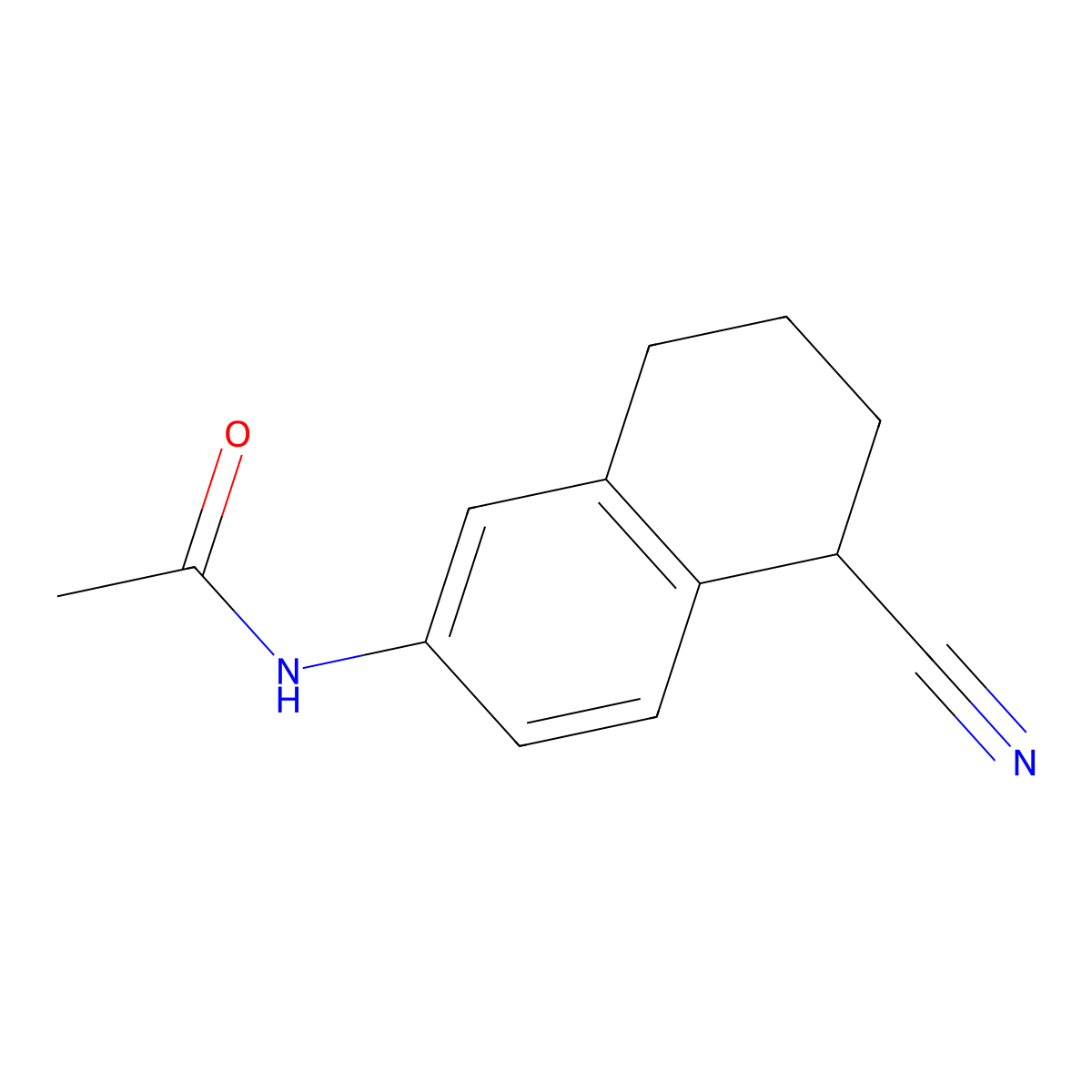 N-(5-cyano-5,6,7,8-tetrahydronaphthalen-2-yl)acetamide molecular structure, CAS 107756-67-2