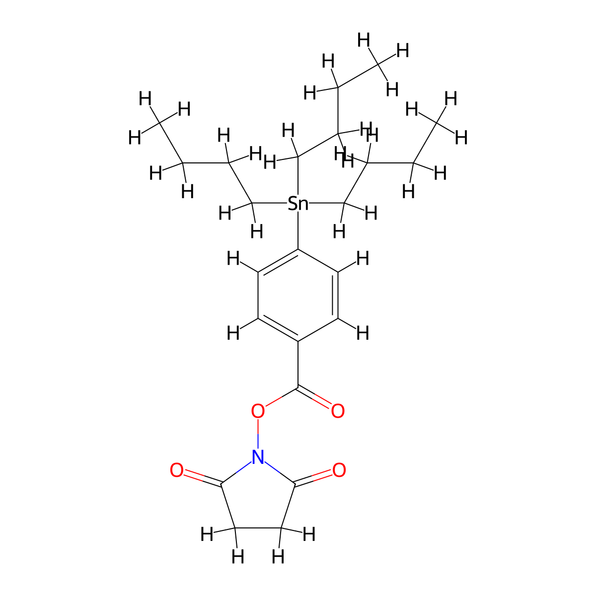 N-succinimidyl 4-(tri-n-butylstannyl)benzoate molecular structure, CAS 107759-58-0