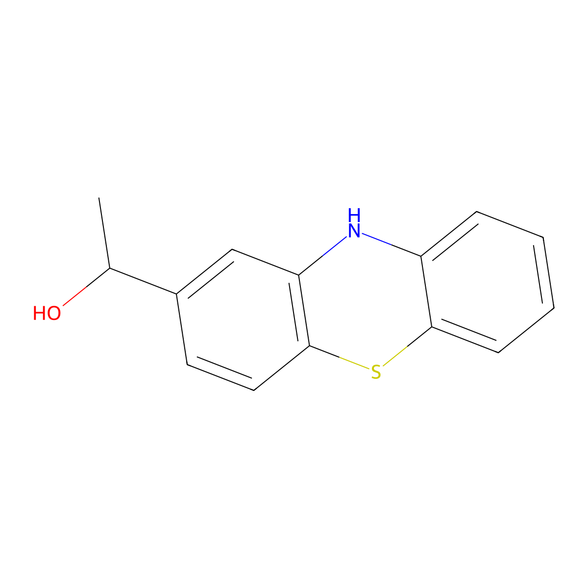 1-(10H-phenothiazin-2-yl)ethanol molecular structure, CAS 107772-52-1