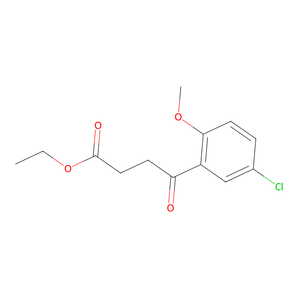 Ethyl 4-(5-chloro-2-methoxyphenyl)-4-oxobutanoate molecular structure, CAS 107774-17-4