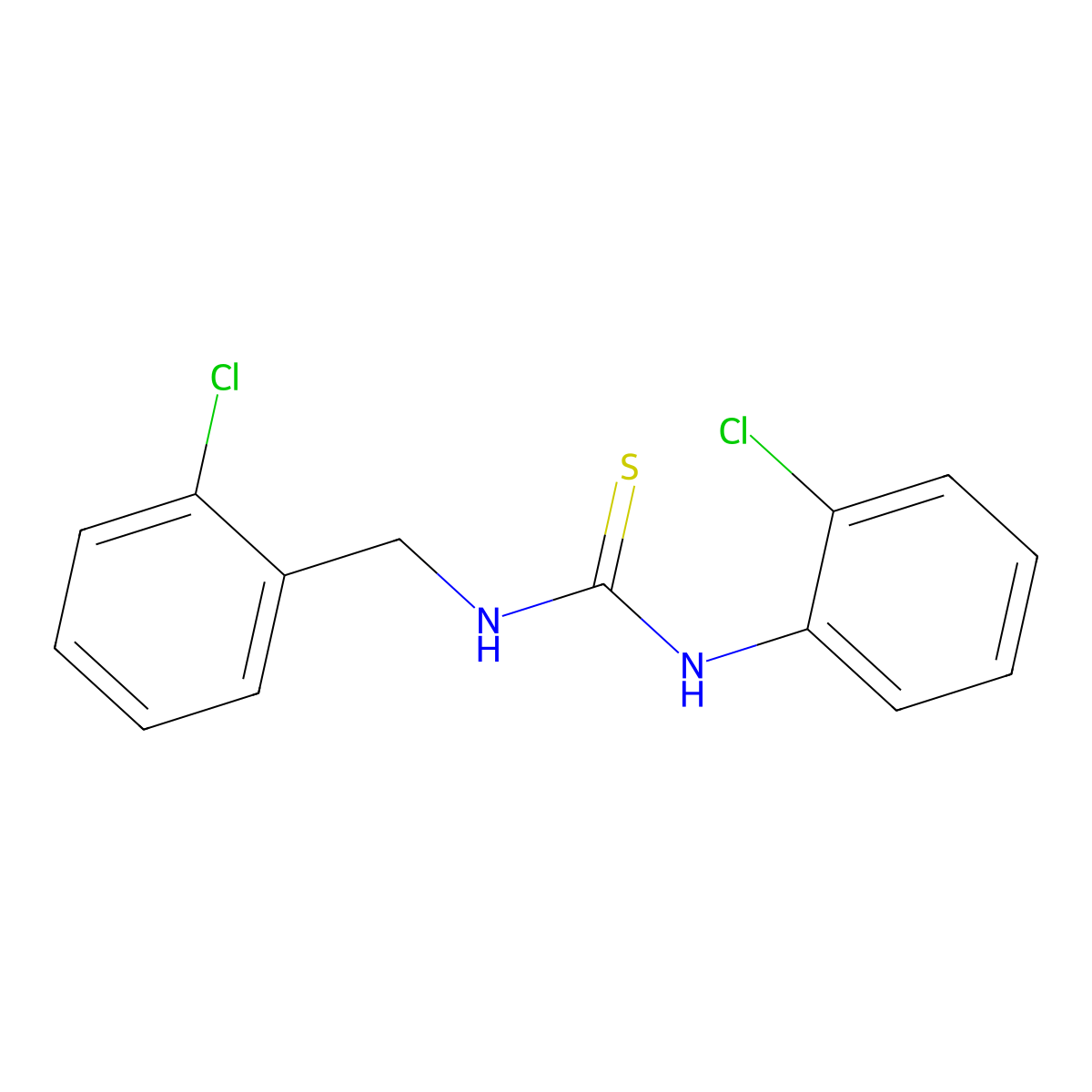 1-(2-Chlorophenyl)-3-[(2-chlorophenyl)methyl]thiourea molecular structure, CAS 107774-94-7