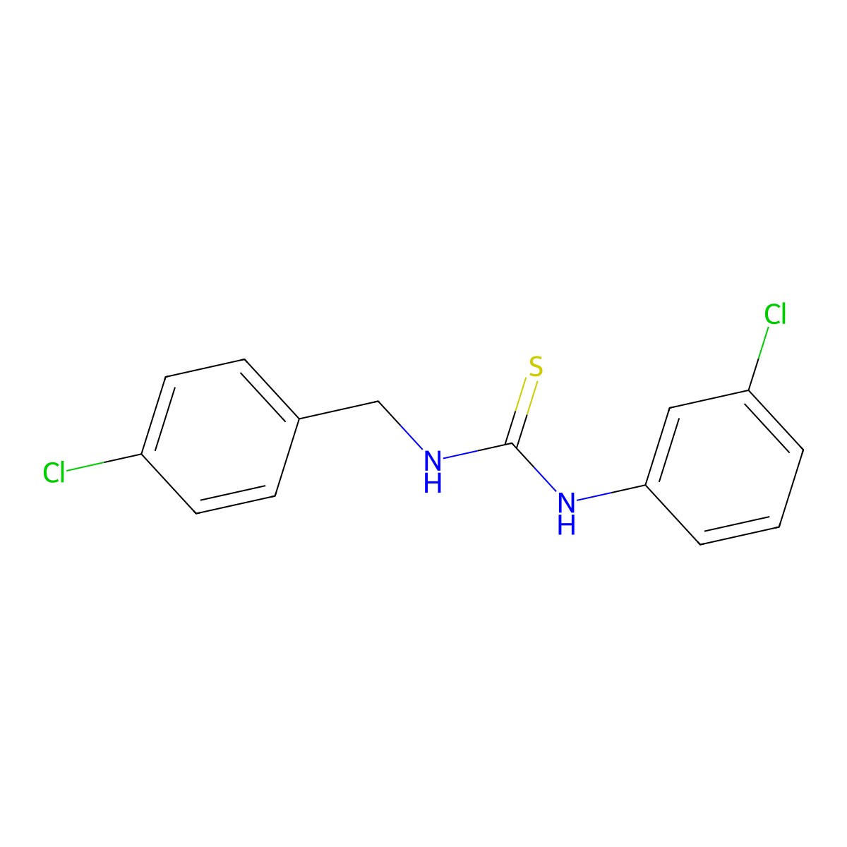 1-(3-Chlorophenyl)-3-[(4-chlorophenyl)methyl]thiourea molecular structure, CAS 107774-96-9