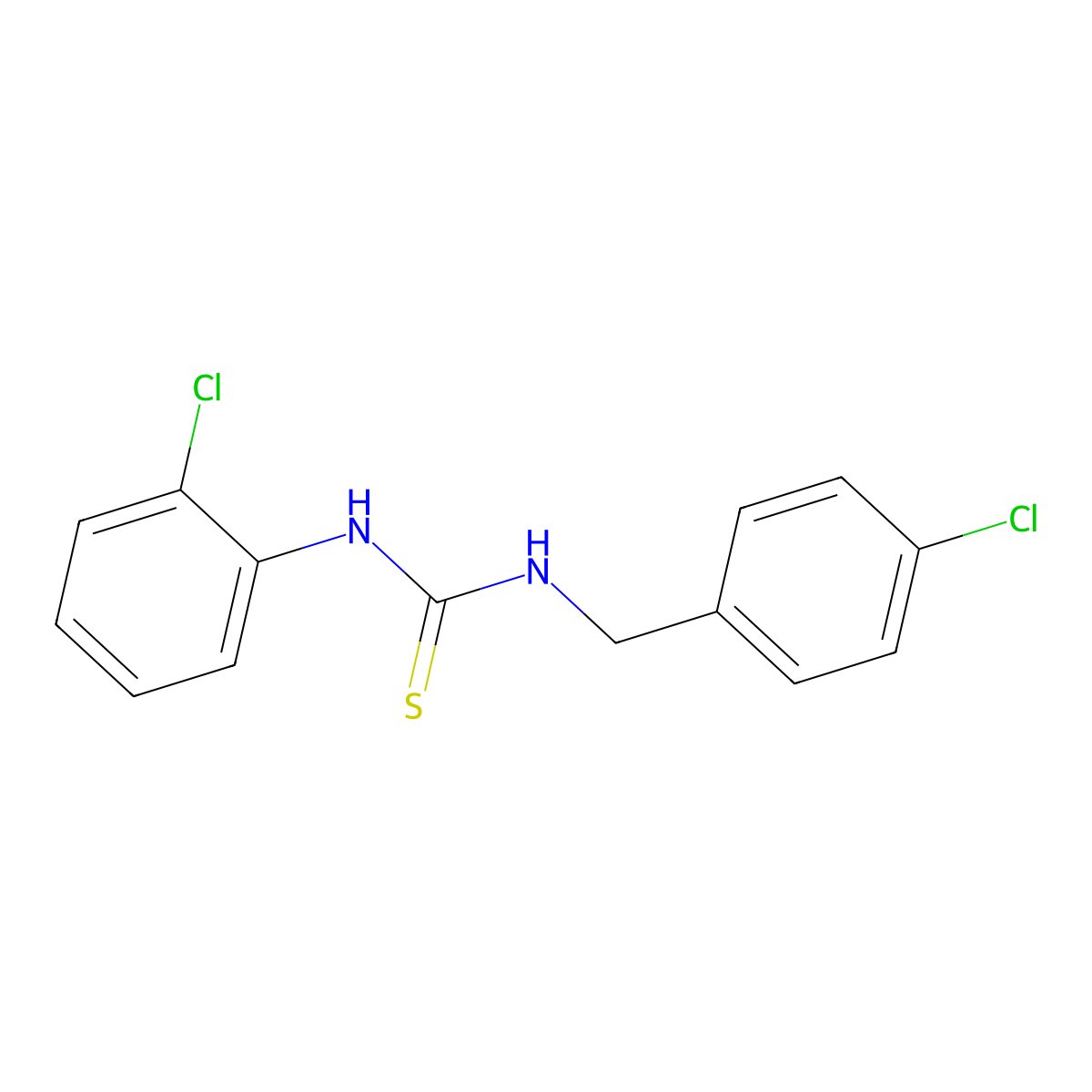 1-(4-Chlorobenzyl)-3-(2-chlorophenyl)thiourea molecular structure, CAS 107774-97-0