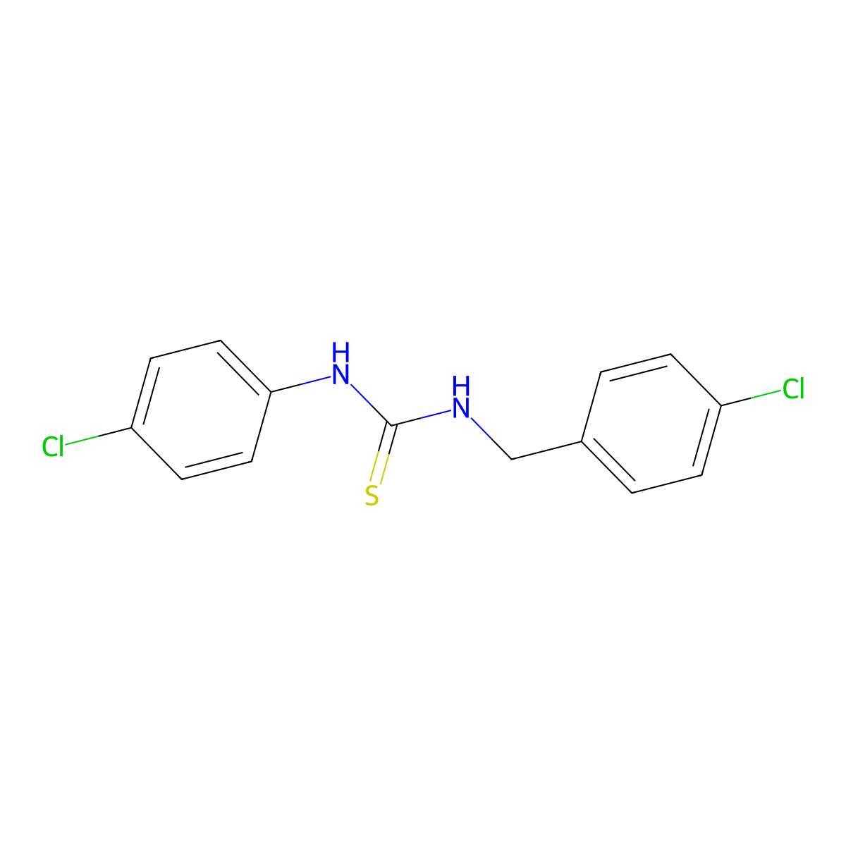 N-(4-chlorobenzyl)-N'-(4-chlorophenyl)thiourea molecular structure, CAS 107774-98-1
