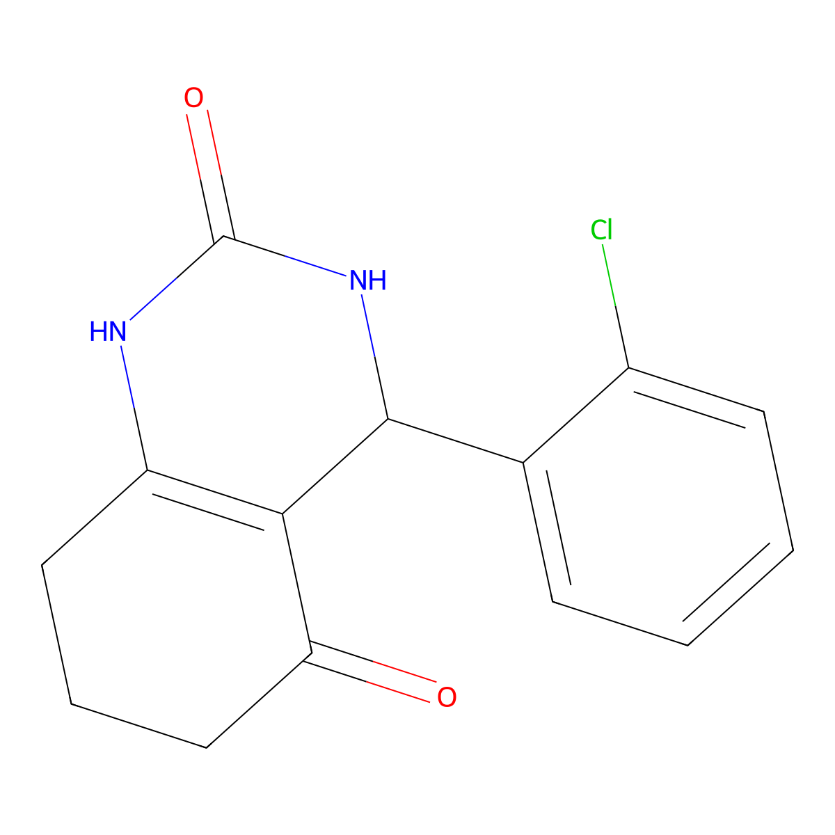 2,5(1H,3H)-Quinazolinedione, 4-(2-chlorophenyl)-4,6,7,8-tetrahydro- molecular structure, CAS 107775-56-4