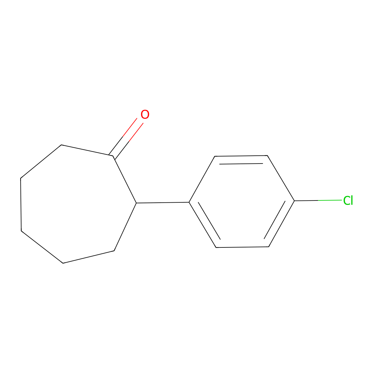 2-(4-Chlorophenyl)cycloheptan-1-one molecular structure, CAS 107776-14-7