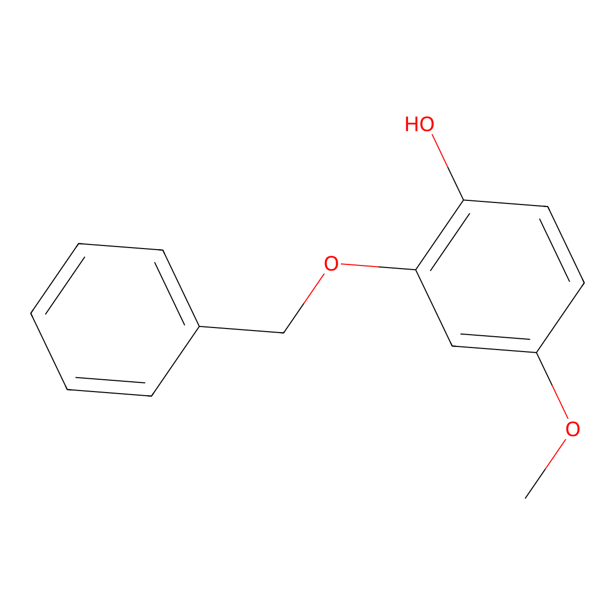 2-(Benzyloxy)-4-methoxyphenol molecular structure, CAS 107777-40-2