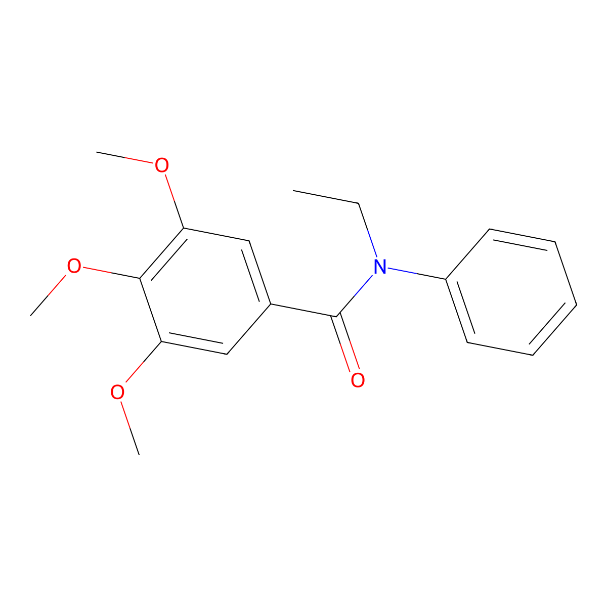 N-ethyl-3,4,5-trimethoxy-N-phenylbenzamide molecular structure, CAS 107778-19-8