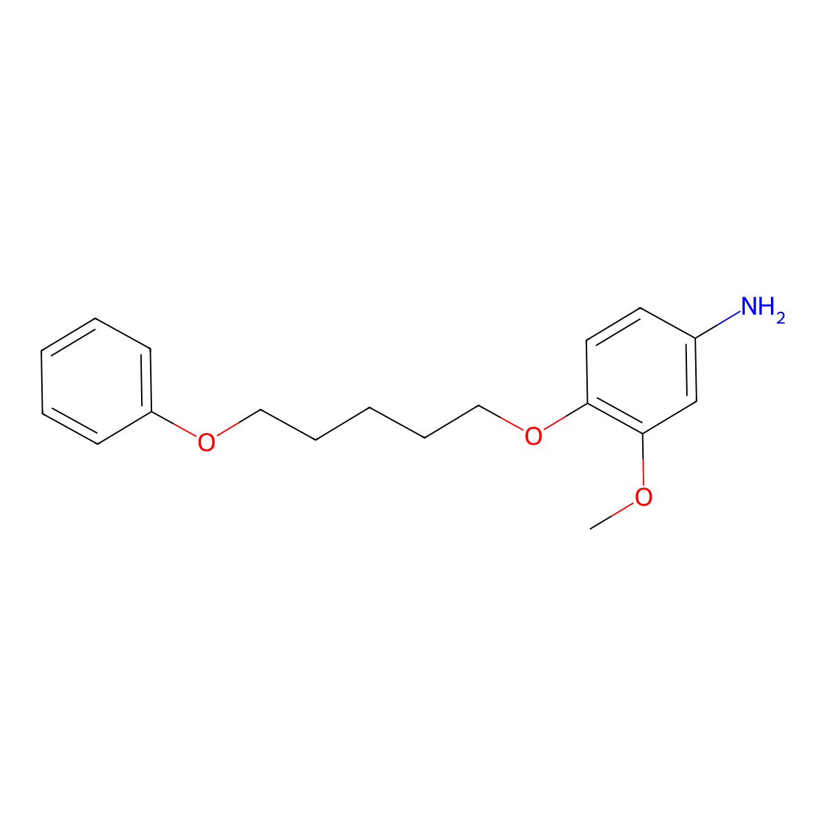 m-Anisidine, 4-((5-phenoxypentyl)oxy)- molecular structure, CAS 107779-32-8