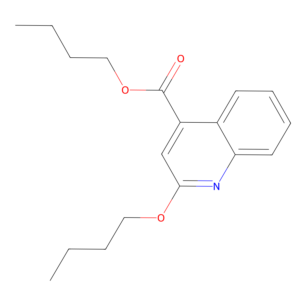 Butyl 2-butoxyquinoline-4-carboxylate molecular structure, CAS 107779-36-2