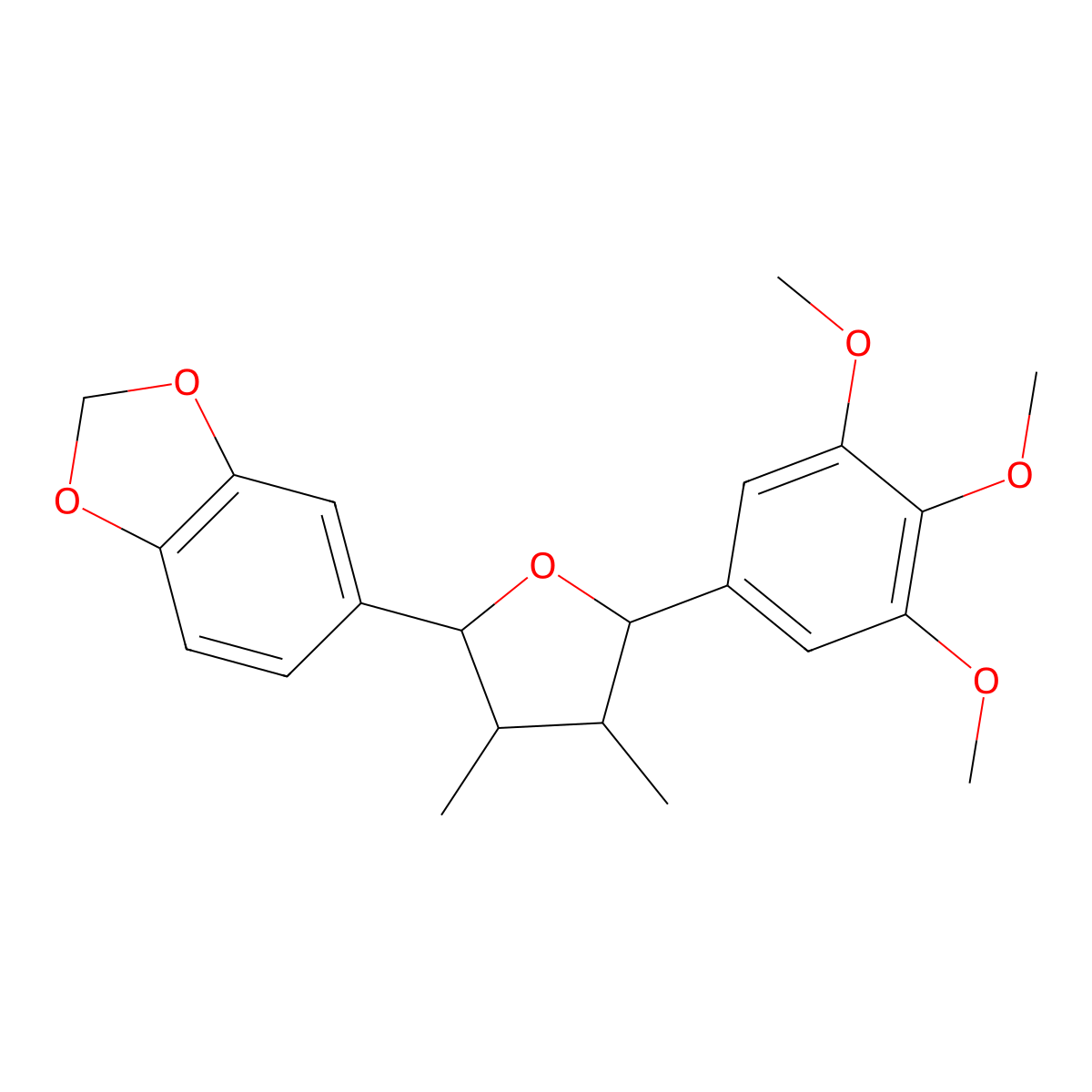 5-[(2S,3S,4S,5R)-3,4-dimethyl-5-(3,4,5-trimethoxyphenyl)oxolan-2-yl]-1,3-benzodioxole molecular structure, CAS 107783-46-0